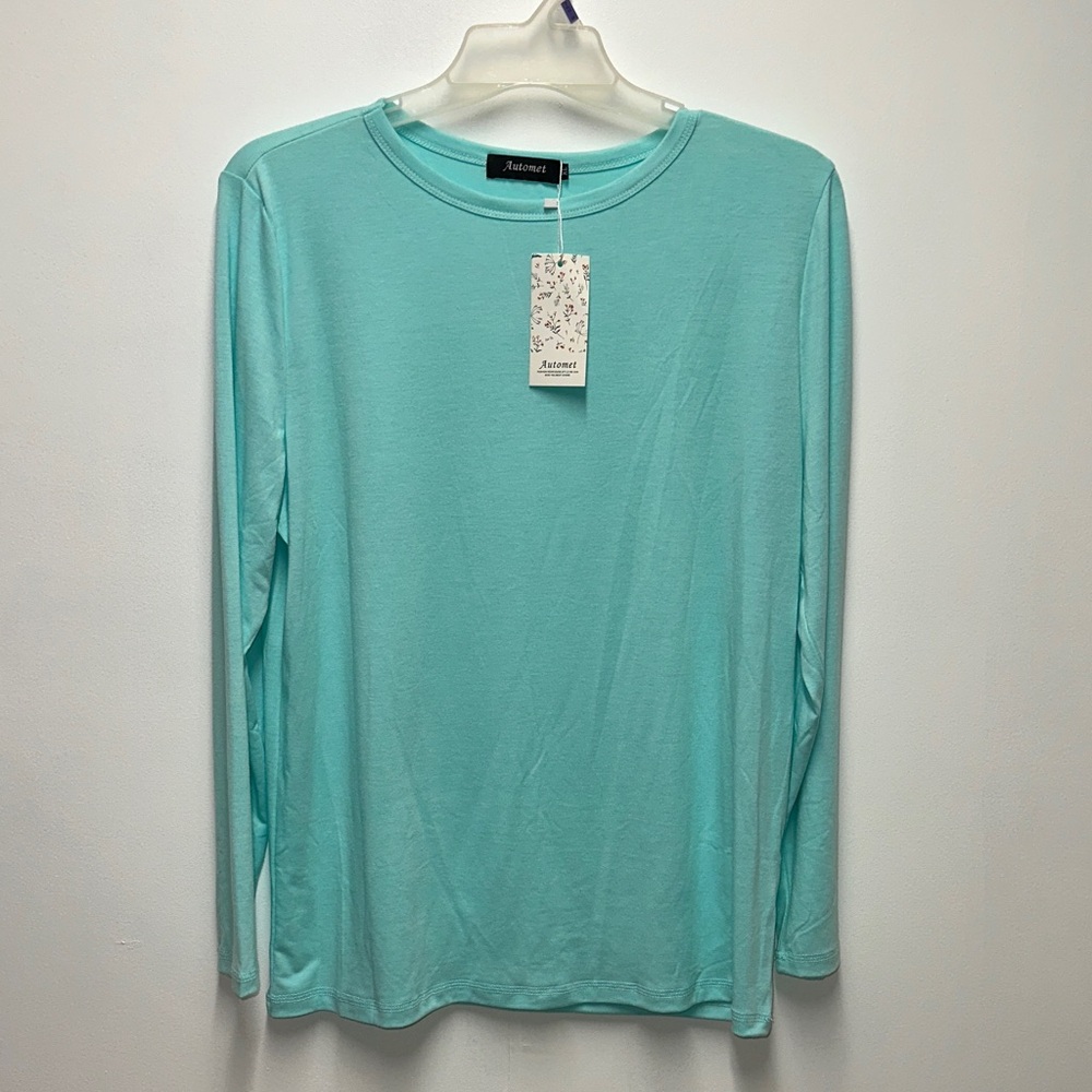 Women's Aqua Long Sleeve Top